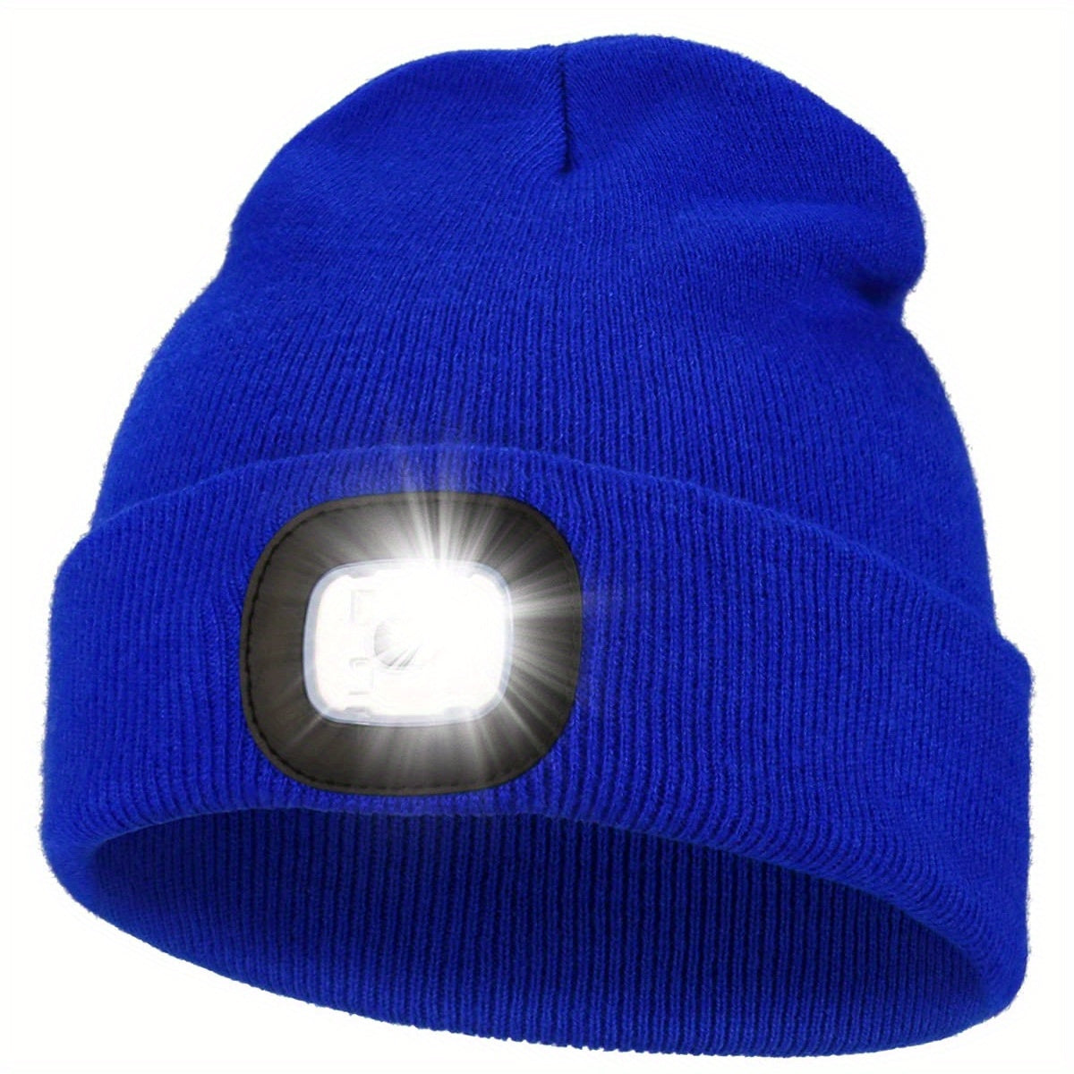 Unisex muts met afneembaar LED-licht, 4 LED veranderd met knoopje, gebreide muts, handsfree hoofdlamp voor nachtwandelen, vissen, kamperen en jagen